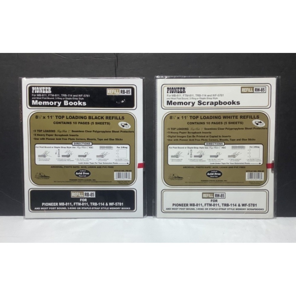 Lot of 2 Pioneer 8.5"x11" Memory Scrapbooks Books RW-85 RB-85 New